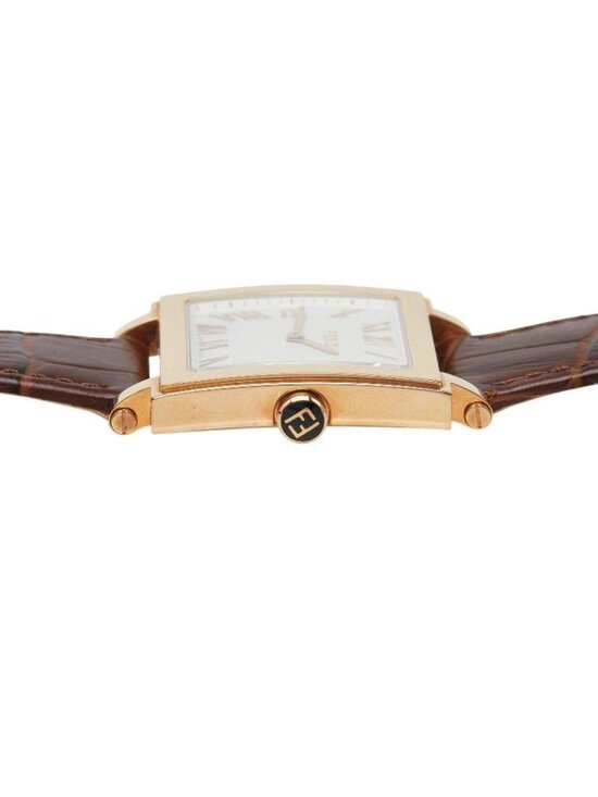 Fendi Quadro Watch Gold Brown Leather Sa main image 7